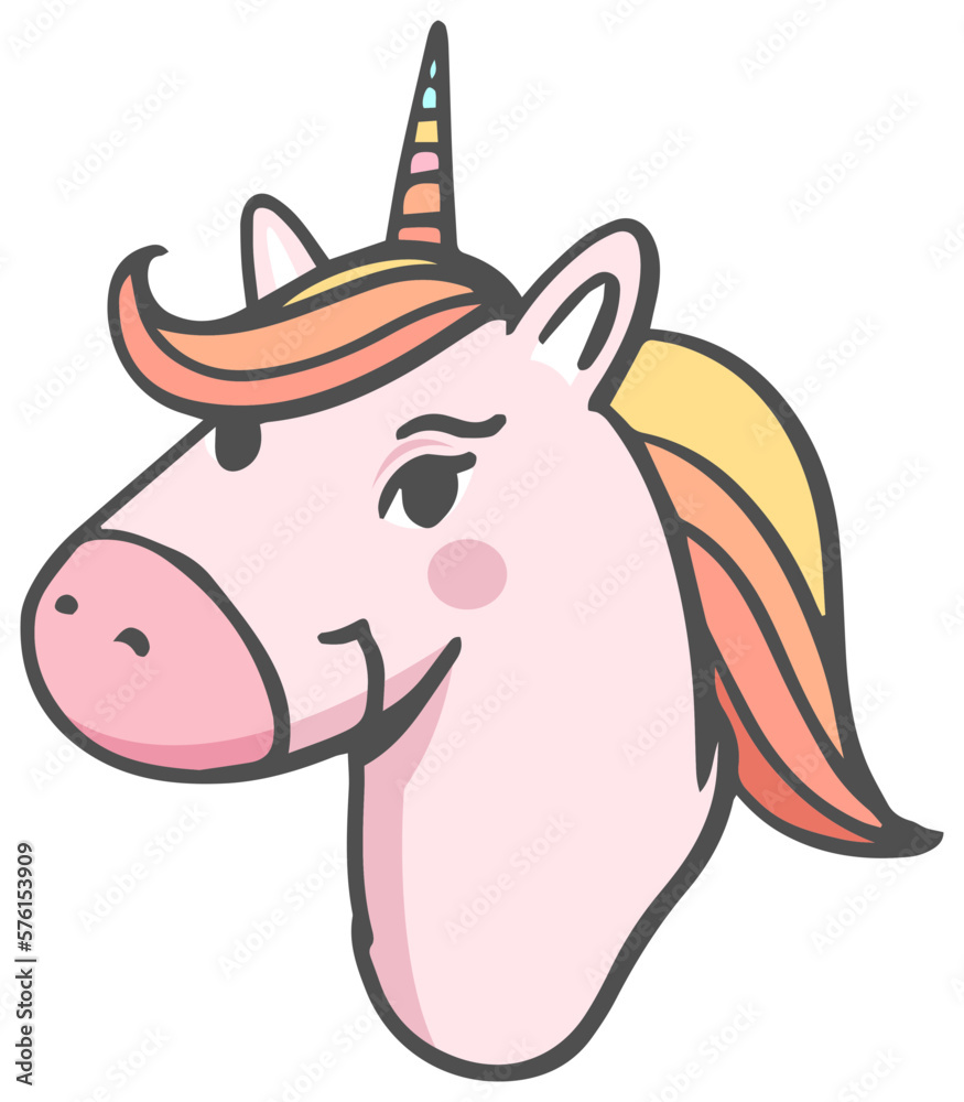 Fototapeta premium Kawaii Unicorn Cartoon