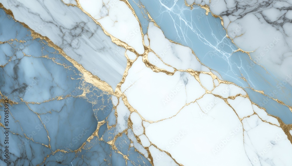 Twilight Blue Marble: A Mysterious and Enchanting Stone with Golden Accents, AI Generative
