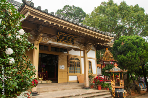 religious monuments and camellia-Yuantong Temple-Taipei, Taiwan