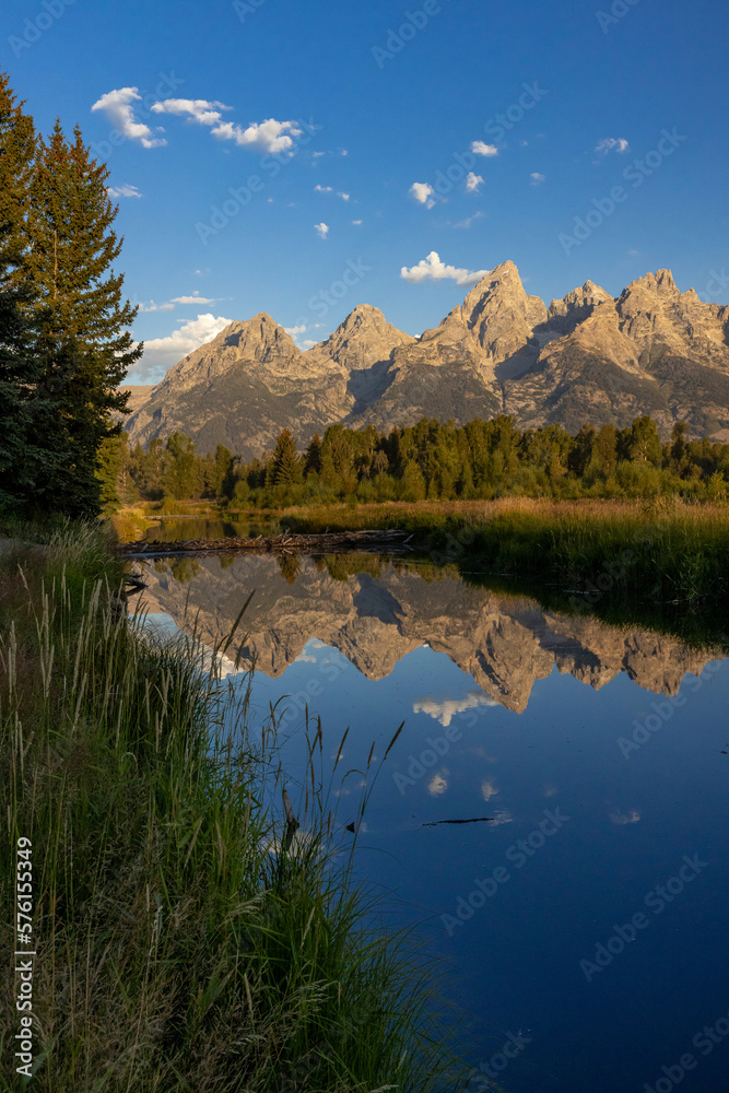 Tetons Refelcted in a Bend of the Snake River