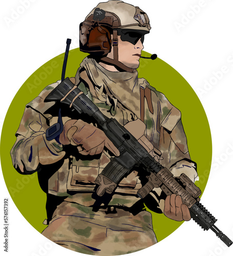 Illustration vector graphic of Military, fit for template, design resources 
