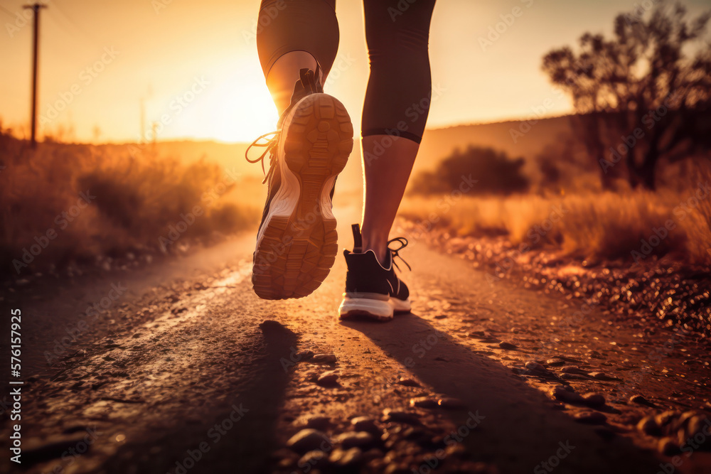 Fototapeta premium Feet jongging (AI Generated)