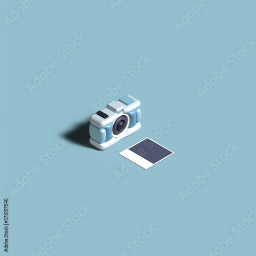 3D photo camera icon
