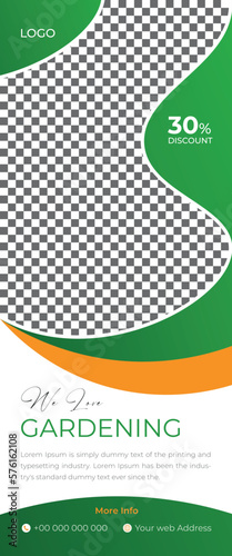 Lawn and Gardening Services Make World Green Roll up Banner Stand Template Design. Agricultural Farming Services Design Suitable for Gardening Business