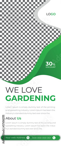 Lawn and Gardening Services Make World Green Roll up Banner Stand Template Design. Agricultural Farming Services Design Suitable for Gardening Business