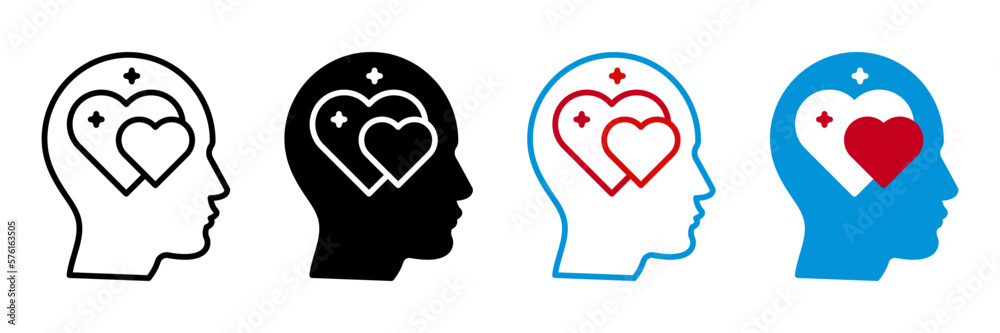 Head heart icon. sign for mobile concept and web design. vector illustration Head heart icon. sign for mobile concept and web design. vector illustration