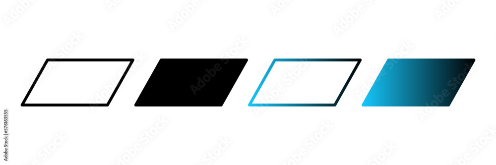 Parallelogram icon. sign for mobile concept and web design. vector illustration Parallelogram icon. sign for mobile concept and web design. vector illustration