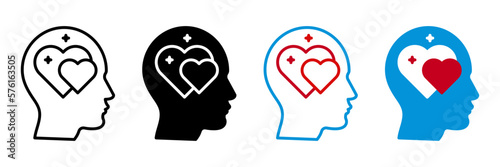 Fototapeta Naklejka Na Ścianę i Meble -  Head heart icon. sign for mobile concept and web design. vector illustration