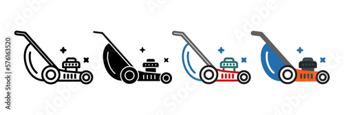 Lawn mower icon. sign for mobile concept and web design. vector illustration