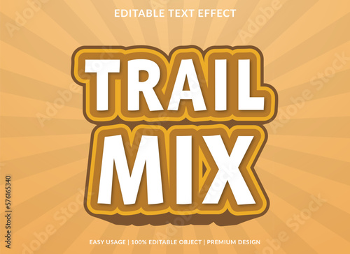 trail mix text effect template with abstract background, editable template use for business logo