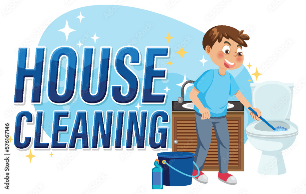 Fototapeta premium House Cleaning text for banner or poster design