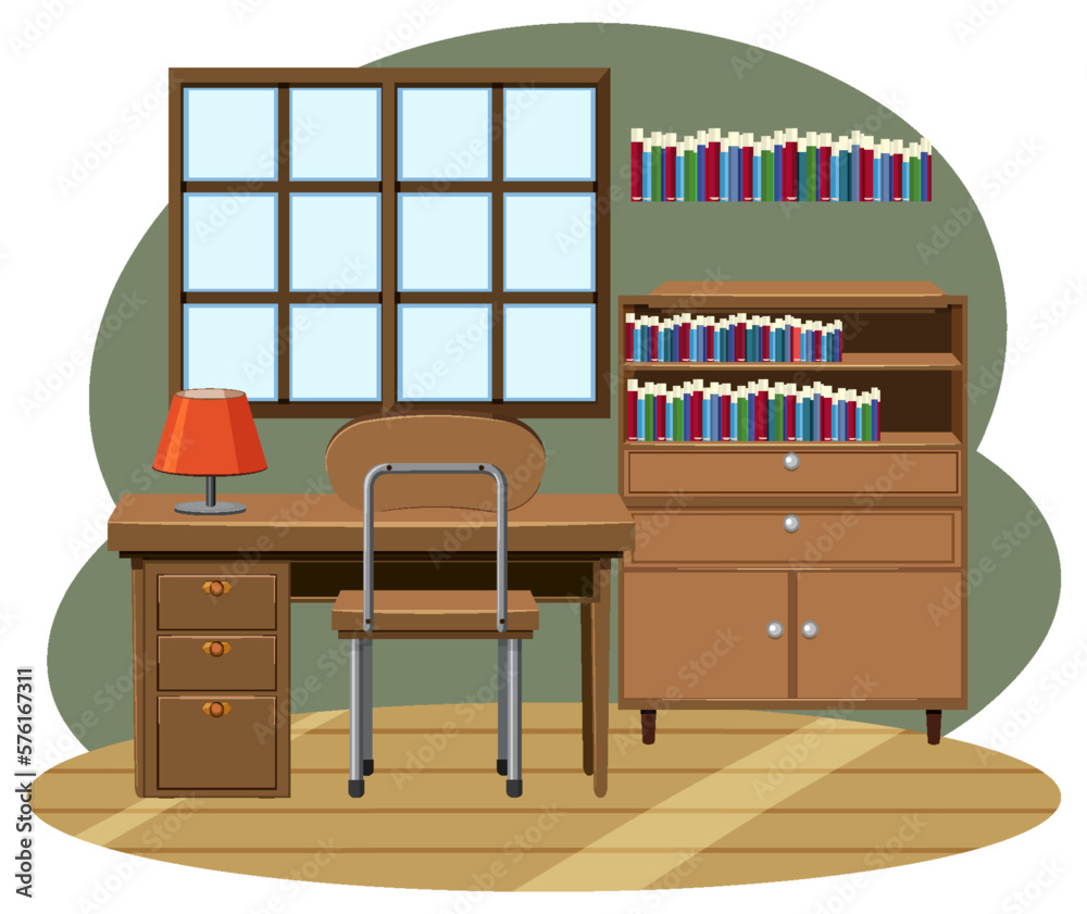 Work space room with desk and chair Work space room with desk and chair