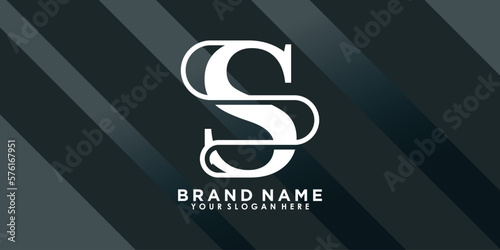 brand name logo design with letter S creative concept