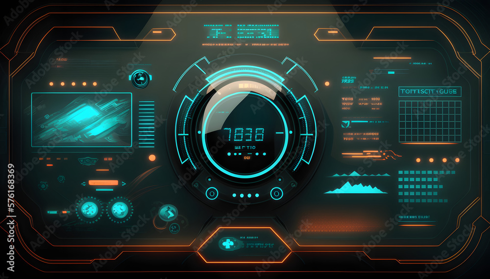 Technology abstract menu frame automotive HUD Background, glowing HUD elements. Artificial intelligence. Virtual graphic touch user interface. Dashboard display. Sci-fi and Hi-tech design Technology abstract menu frame automotive HUD Background, glowing HUD elements. Artificial intelligence. Virtual graphic touch user interface. Dashboard display. Sci-fi and Hi-tech design