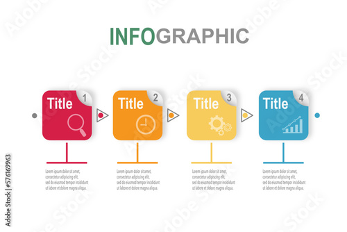 Infographic template for business plan ,strategy, roadmap. 4 Steps Modern Timeline diagram with business icon, presentation vector infographics