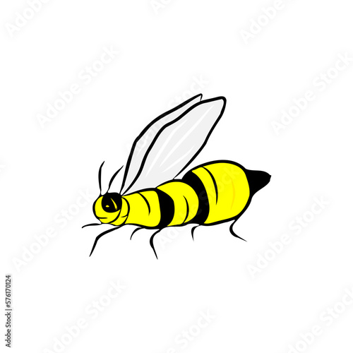Cute bee animal cartoon vector