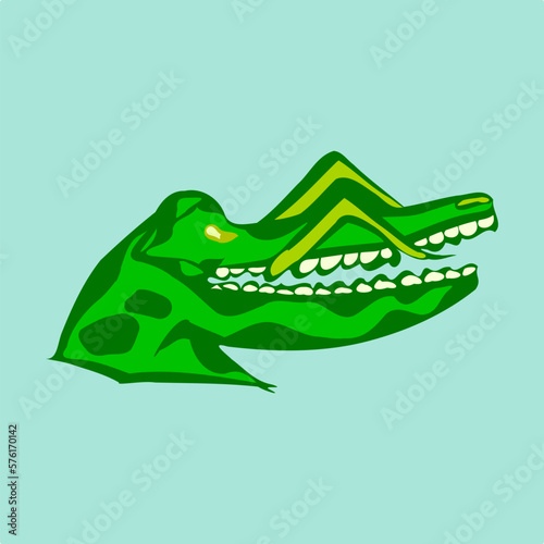 Weird alligator head cartoon vector