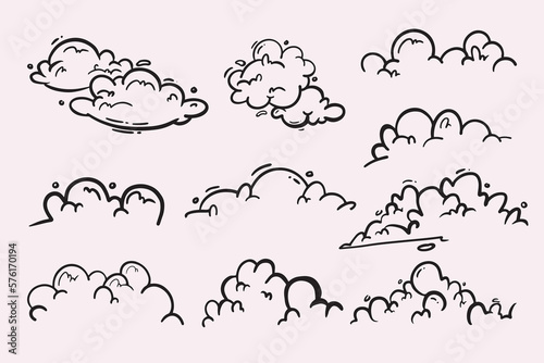 Handdrawn doodle cloud in cartoon style