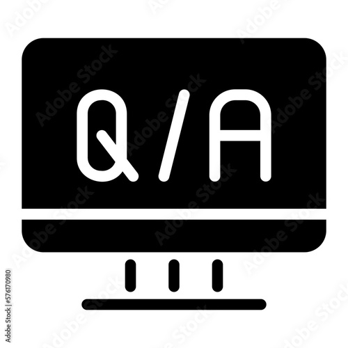 qa glyph icon