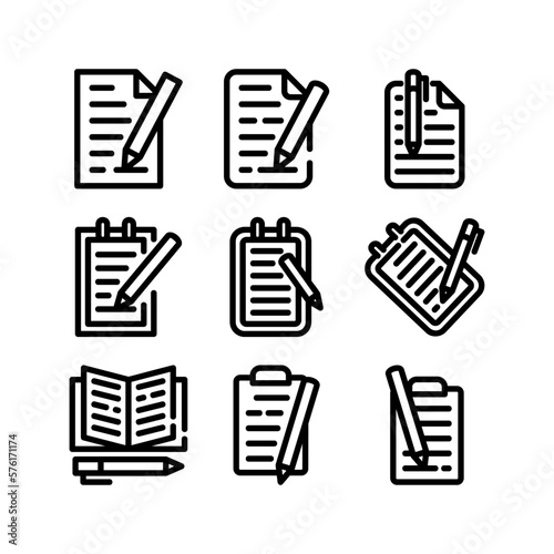 essay icon or logo isolated sign symbol vector illustration - high quality black style vector icons
