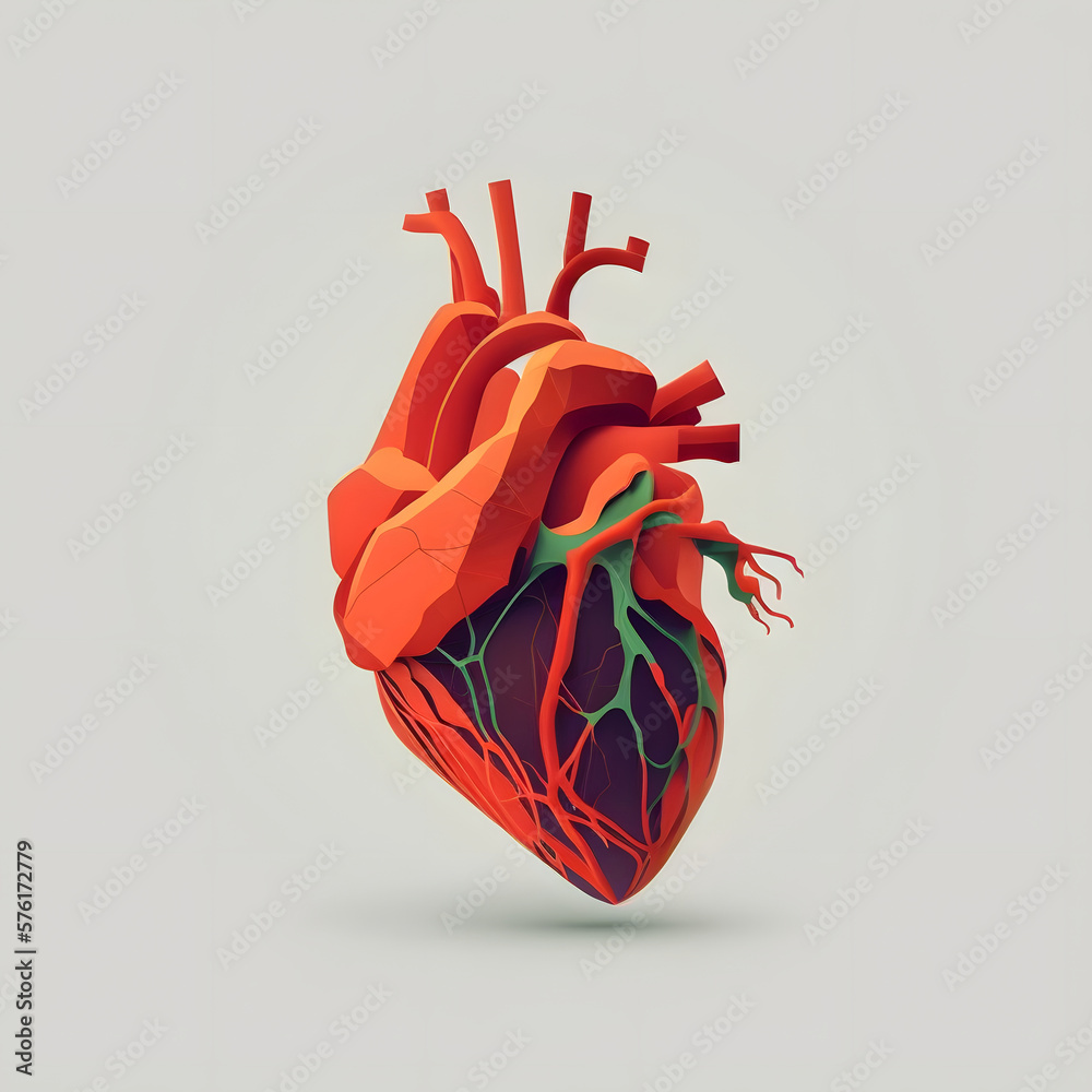 Human heart. Flat illustration isolated on white background. Stock ...