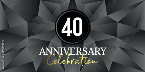40 year anniversary celebration logo design white and gold color on Elegant Black Background Vector Art abstract background vector