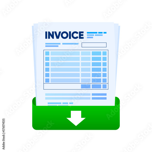 Download Business Invoice file. Bill form. Price Invoice. Creative invoice. Business payment agreement design template. Vector illustration.