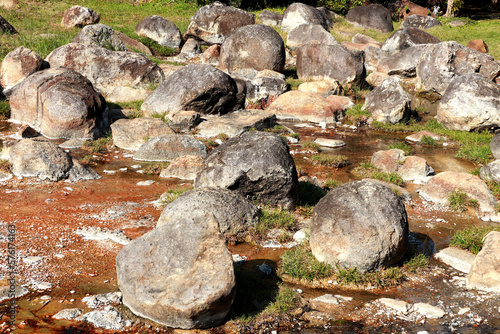 Stone in natural hot springs