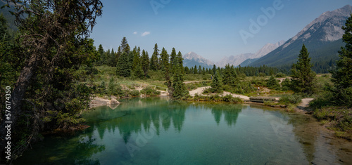 Ink pots hike landscape in Banff National Park in Alberta Canada