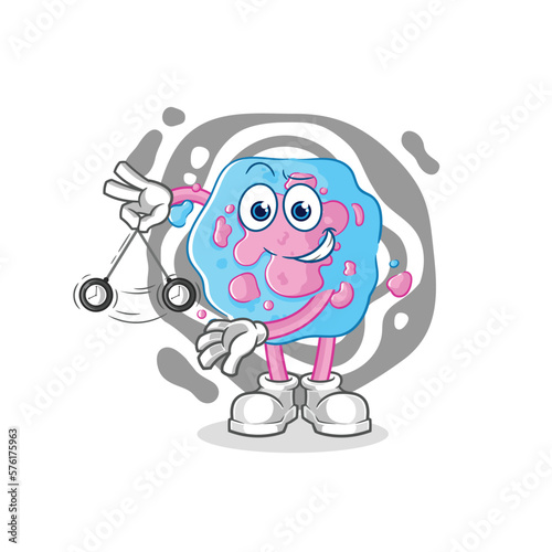 cell hypnotizing cartoon. cartoon mascot vector