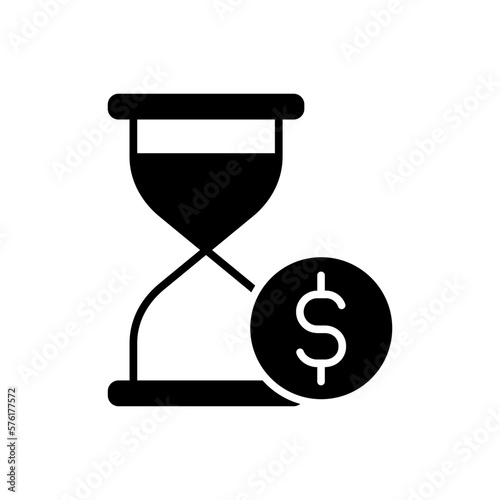 sand hour with money icon vector