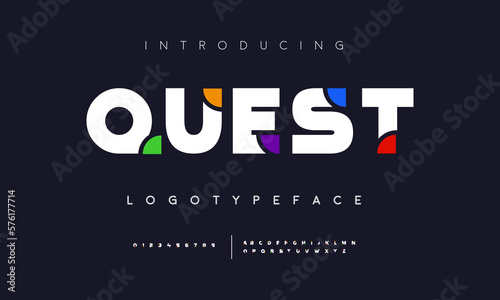 Modern abstract digital alphabet font. Minimal technology typography, Creative urban sport fashion futuristic font and with numbers. vector illustration