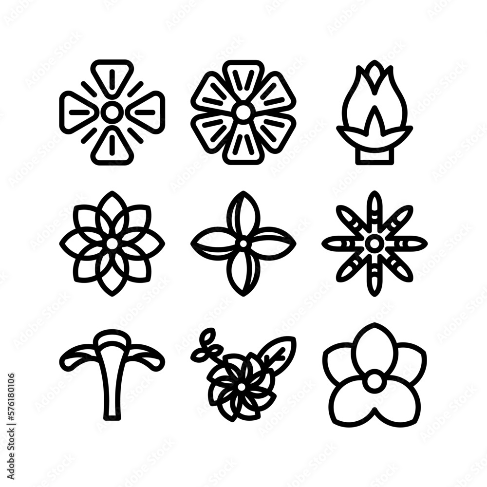 hibiscus icon or logo isolated sign symbol vector illustration - high quality black style vector icons
