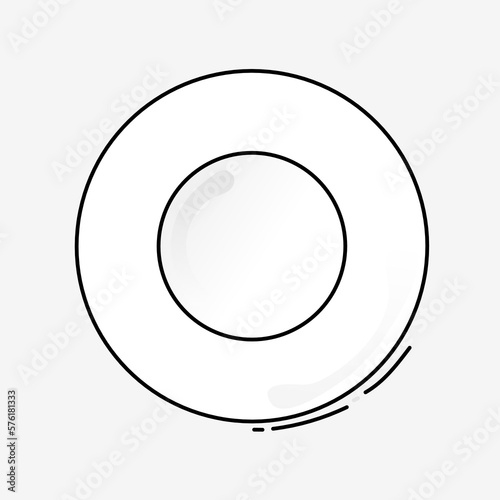 Plate icon vector isolated sign