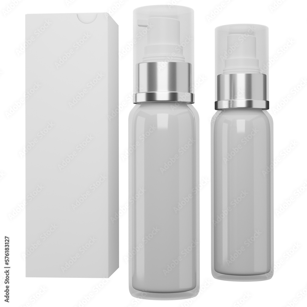 cosmetic bottle with transparent background, rendered in high quality, suitable for product and mockup