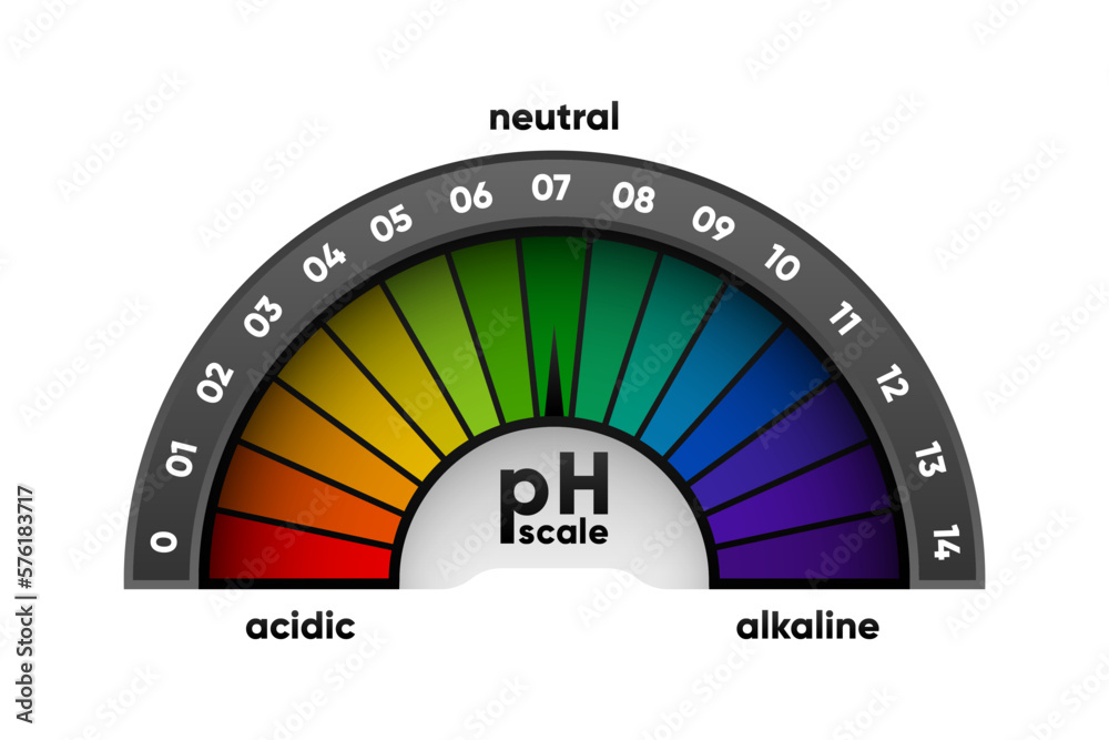 PH scale meter for acidic and alkaline solutions. Acid-base balance ...