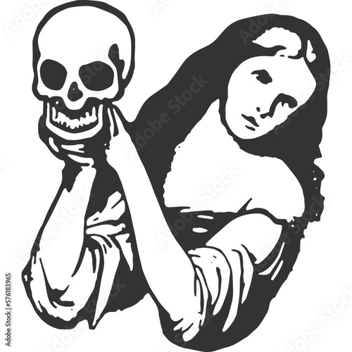 Yorick Skull Vintage Illustration Vector