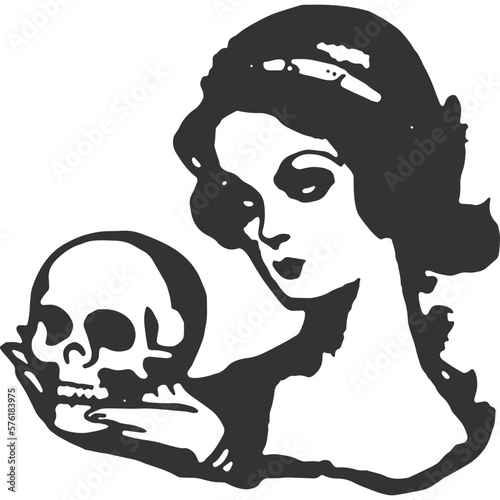 Yorick Skull Vintage Illustration Vector