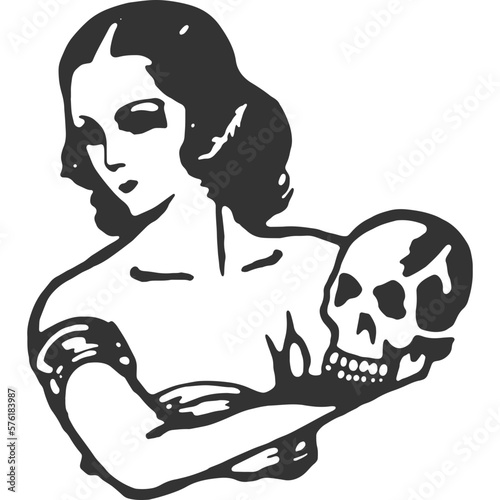 Yorick Skull Vintage Illustration Vector