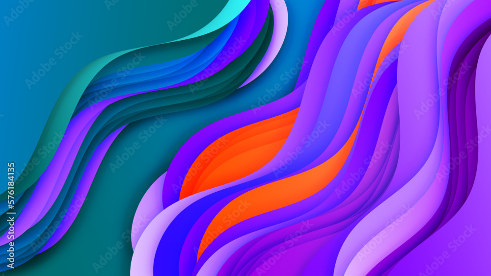 Obraz premium Colorful wave curve vector background. Vibrant waves colorful curve vector background