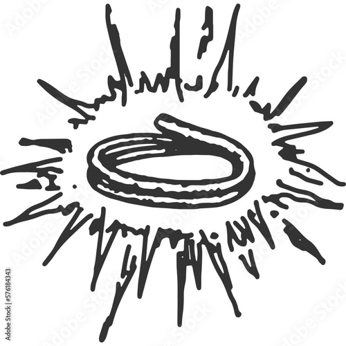 Gyges of Lydia Rings Vintage Illustration Vector