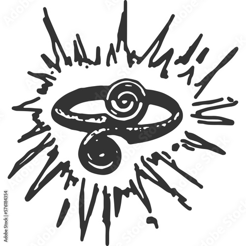 Gyges of Lydia Rings Vintage Illustration Vector