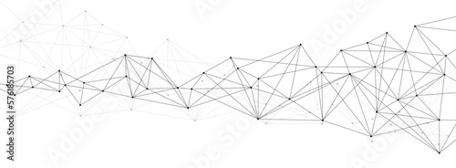 Polygonal structure network system connect lines and dots background template.