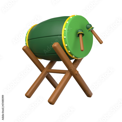 mosque drum for ramadan in 3d ilustration of ramadhan islamic theme
