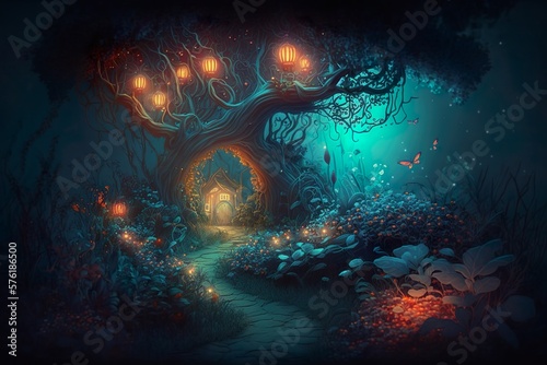 Step into a mystical world of wonder, as a fantasy forest comes to life under the light of the moon.