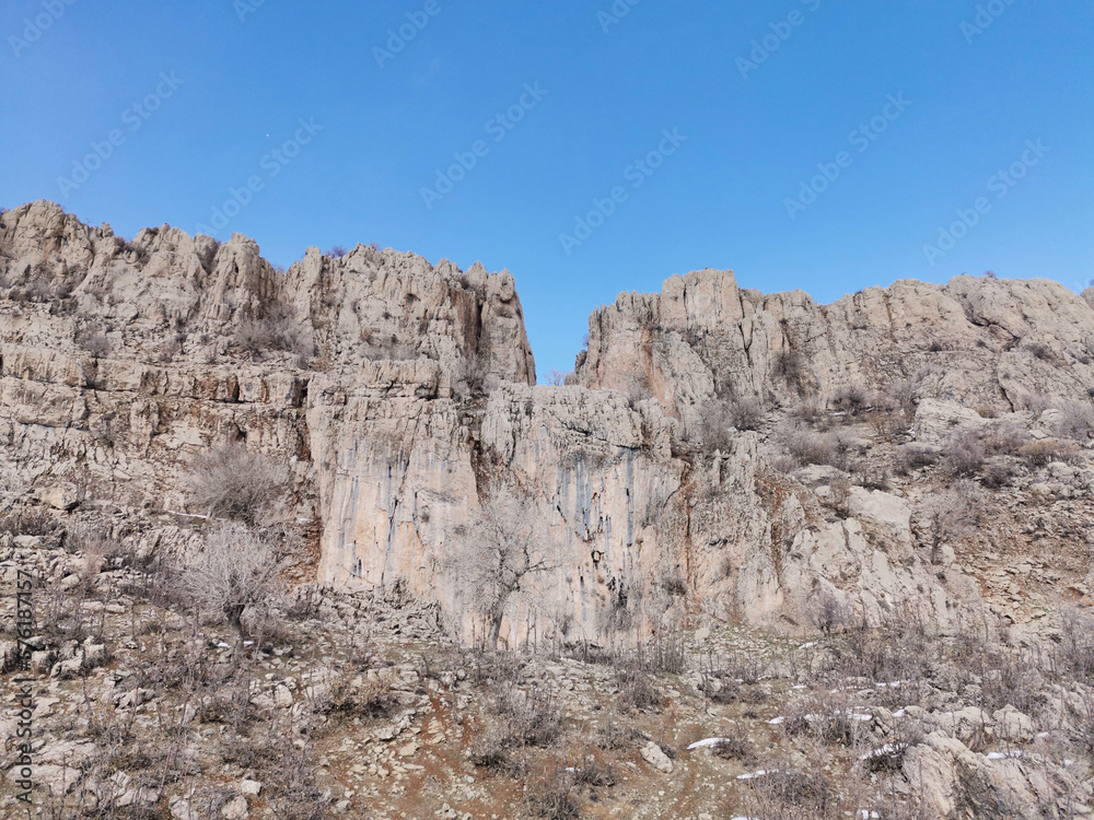Fototapeta premium Rocky mountain formed on cliffs(şırnak region) 