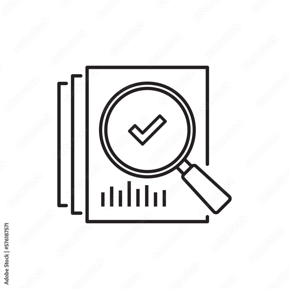review icon like thin line loupe on paper. concept of market data statistics research or business forecast. flat stroke seek logotype graphic lineart black design art isolated on white background review icon like thin line loupe on paper. concept of market data statistics research or business forecast. flat stroke seek logotype graphic lineart black design art isolated on white background