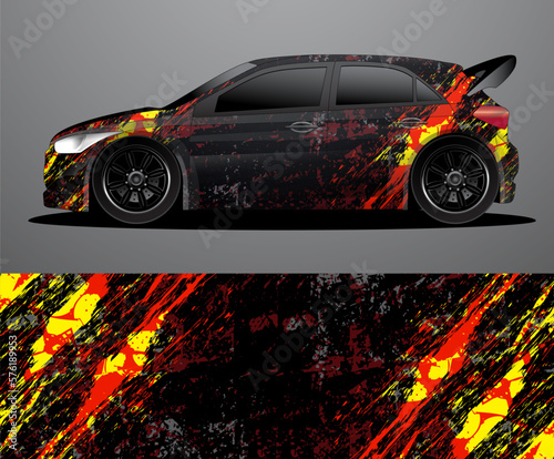 car wrap vector designs with abstract grunge background for vehicle branding