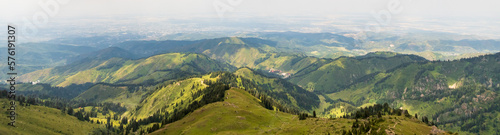 Scenic Almaty hills and mountains, panoramic view.