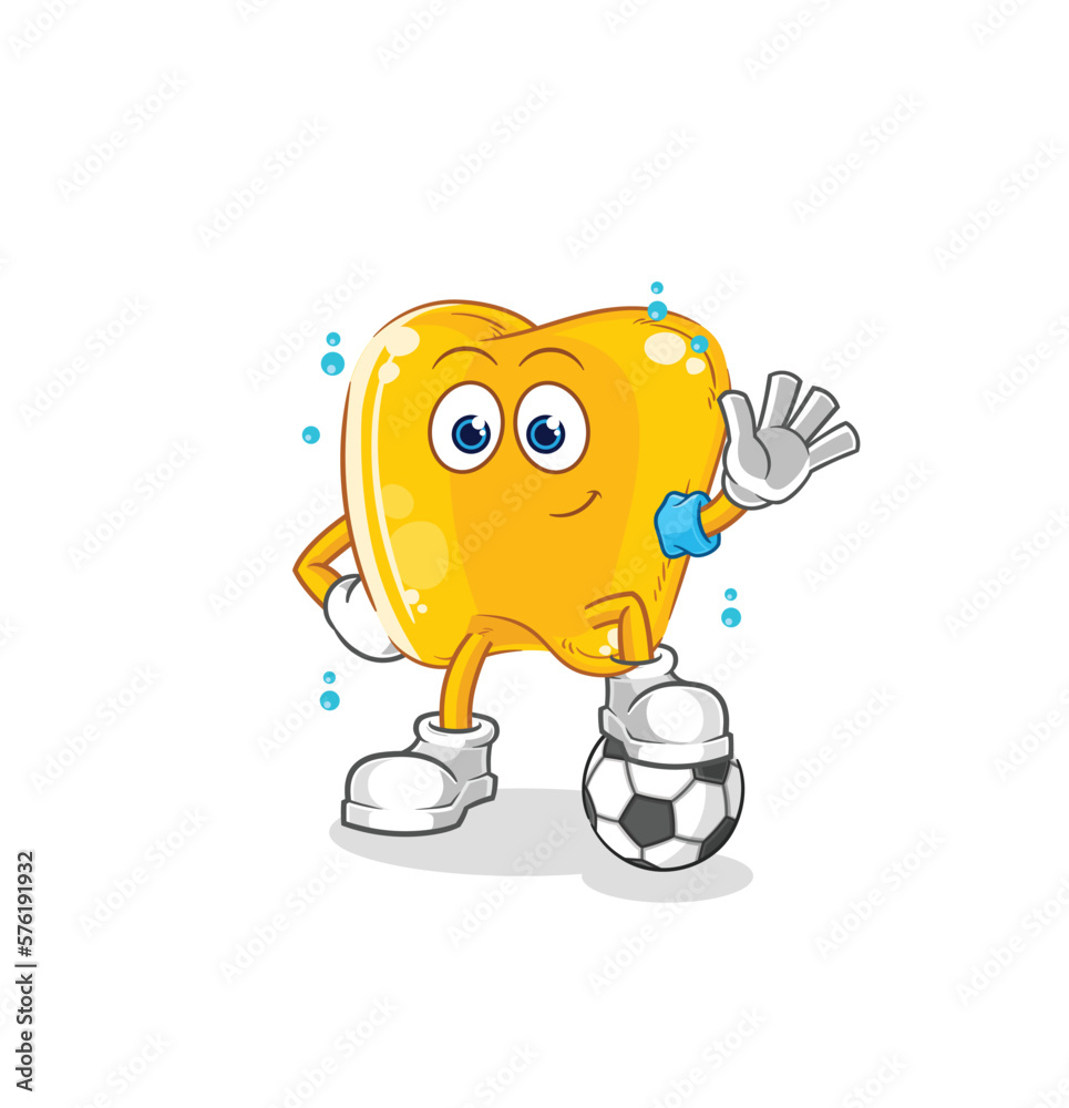 gold teeth playing soccer illustration. character vector gold teeth playing soccer illustration. character vector